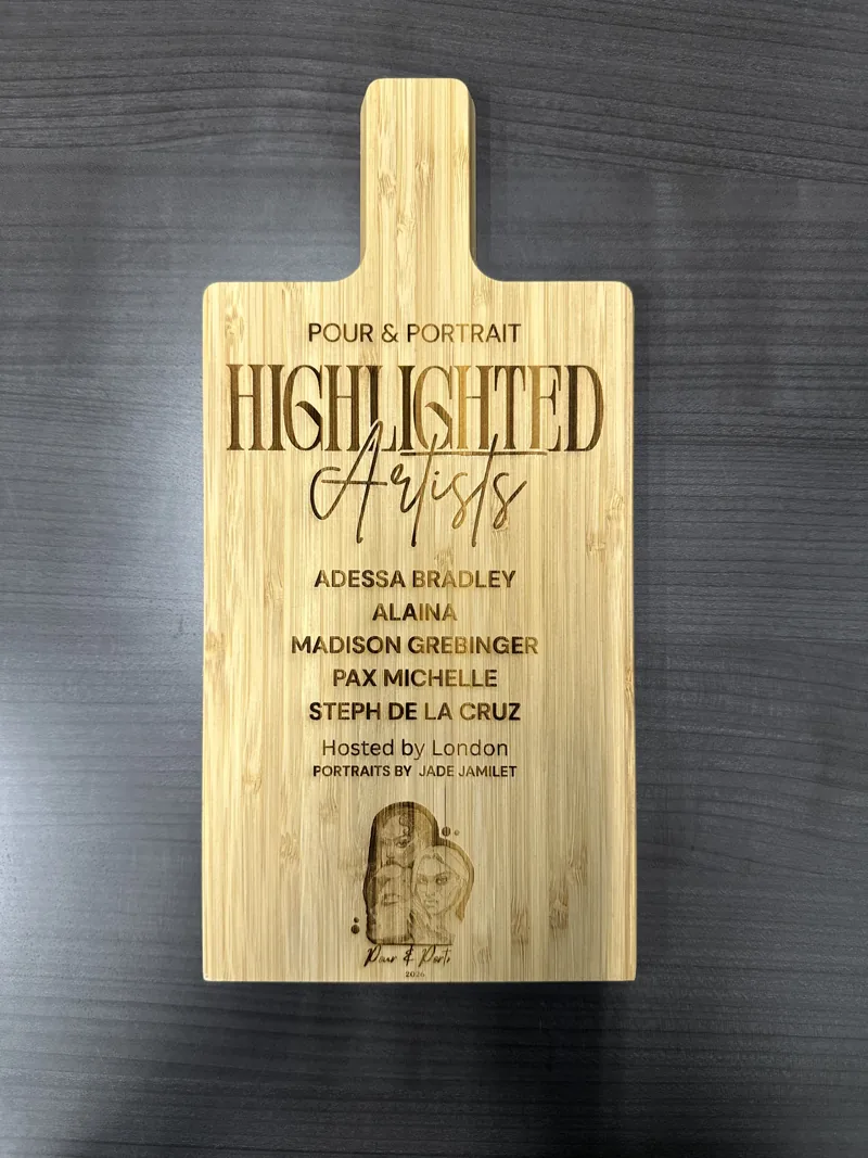 Laser engraved serving board