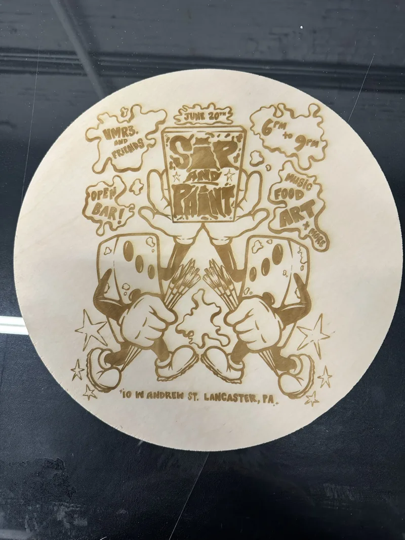 Laser engraved wood